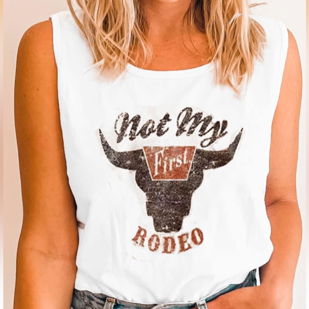 Not My First Rodeo Tank Top Size Large - Picture 2 of 4